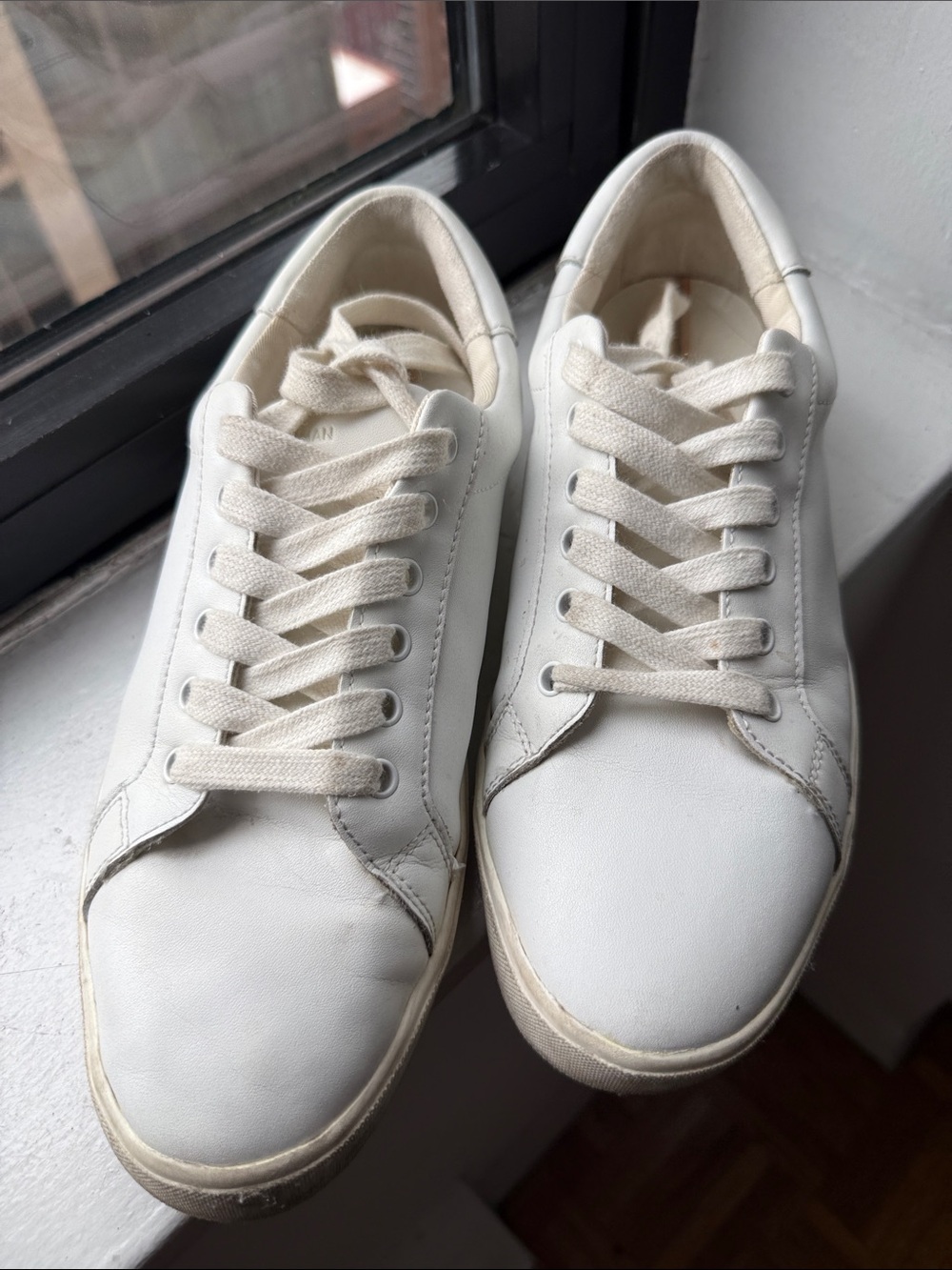 Sam Edelman White Low-Top Leather Sneakers